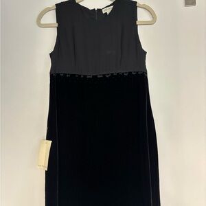 Vintage Ann Taylor Elegant Black Velvet Mini Dress
